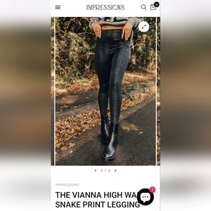 Impressions Black Snakeskin Leggings